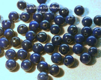 Pearl of Lapiz Lazuli ø8mm * to the unit *.