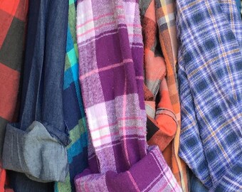 CUSTOM Small (4-6) Recycled Flannel Shirt with Lace Trim