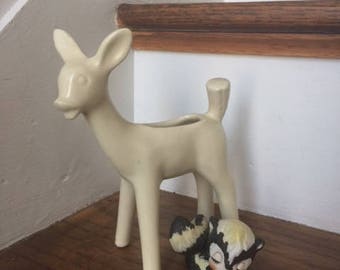 Deer Planter, Vintage Deer, Vintage Deer Planter, Doe, Cream Decor, Vintage Planter, Small Indoor Planter, Deer, Woodlands Decor, Nature