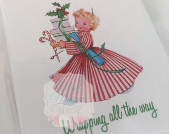Wrapping All The Way Christmas Card