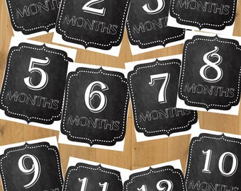 Printable Baby Month Signs 1-12 babys first year Photo Prop