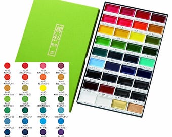 Watercolor Paint ZIG Kuretake Gansai Tambi Japanese Paint Fude Brush Pen Set NEW 36 color set