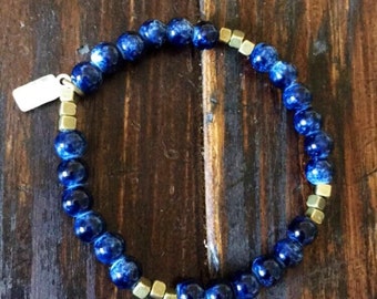 Royal blue beaded bracelet