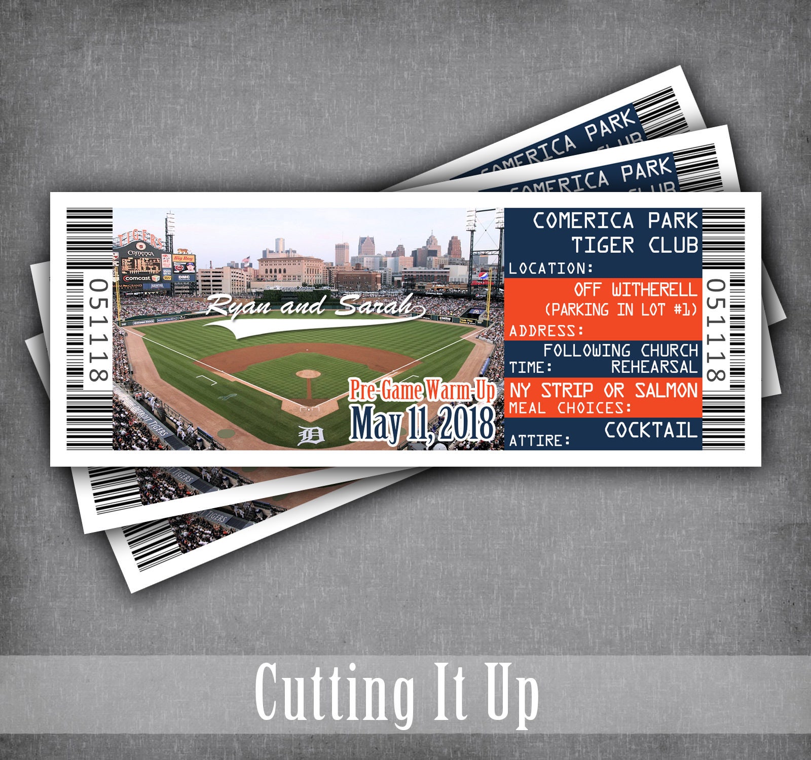 Baseball Rehearsal Dinner Ticket Invitations Sports Wedding