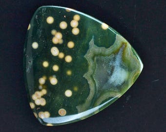 Ocean Jasper 31.04cts Trillion Cabochon 29.80 X 29.70mm T1340 Green Cab Cabochon Loose Gem Gemstone Jewelry Making Rare Smooth Gems