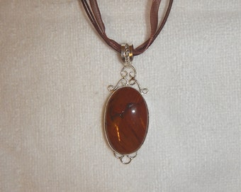PAY IT FORWARD - Red-Brown Jasper pendant necklace (P132)