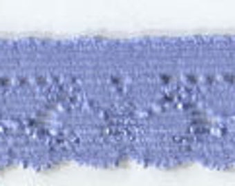 3/4" Periwinkle Blue Stretch Lace Lingerie Fabric Trim 126 Yards