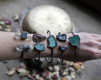 Mothers Day Gift, raw, Druzy agate bracelet, electroformed bracelet, electroformed jewelry, earthy jewelry, bohemian gypsy, druzy amethyst