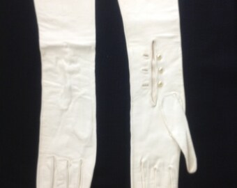 Vintage Classic Kidskin Over The Elbow Leather Gloves