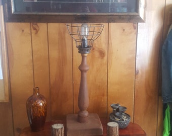 rustic, modern, lamp, Edison bulb