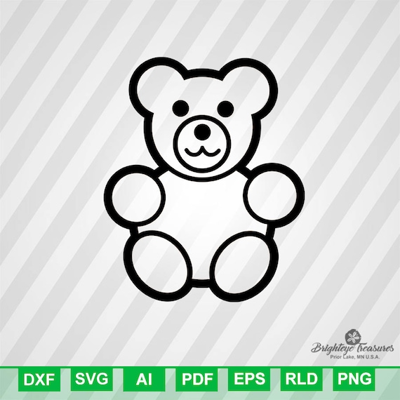 Download Cute Teddy Bear Dxf Svg Eps Rld RDWorks Pdf Png and