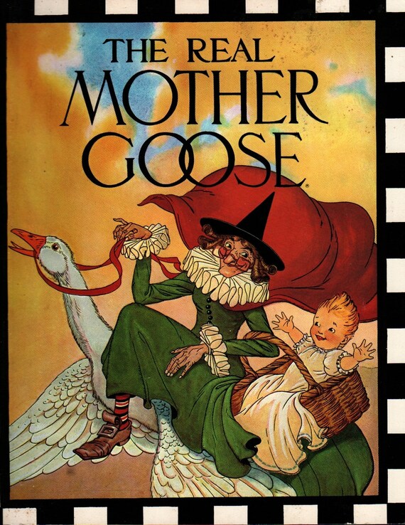 The Real Mother Goose + Blanche Fisher Wright + 1986 + Vintage Kids Book