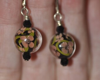 Floral Lampwork Earrings