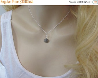 Gray Moonstone Necklace, Sterling Silver Moonstone Pendant, Grey Moonstone Gemstone, Moonstone Jewelry, Petite Necklace, Layering Necklace