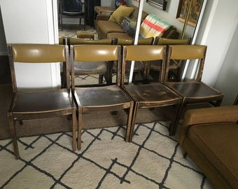 4 mid century dining chairs