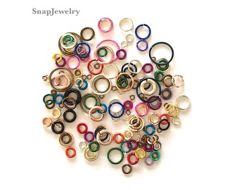 DIY Snap Jewelry KIT Includes: 5 grams Colorful Jump Rings, 46g Black Apoxie Sculpt®, 25 qty (20mm) Snap Bases and 24" length Ball Chain