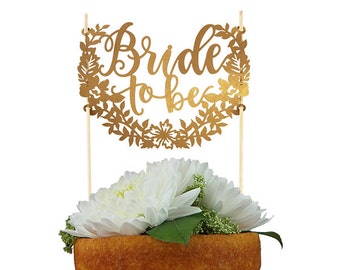 Bride to Be Gold Paper Cake Topper