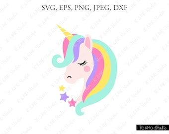 Unicorn SVG, Unicorn head Svg, Unicorn Clip Art, Unicorn Face SVG, Cute Unicorn SVG, Cricut, Silhouette Cut File Chevrons