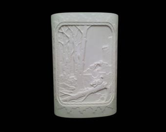 Tree Scene with Squirrel Vase