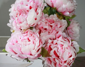 Dusty Pink Peony Silk Flower Wedding Home Decor DIY - Make your own bouquet SINGLE STEM