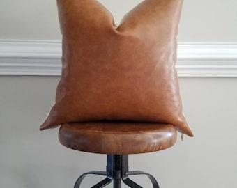 The Caramel Leather Pillow Cover