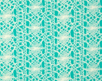 Amy Butler, True Colors, Stocking in Seafoam, Lace Fabric, Stripes, Turquoise and White Fabric, Free Spirit PWTC023.SEAFO