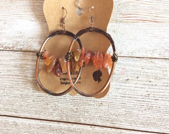 Large Wirewrapped Oval Earrings