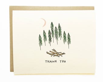 Thank You Forest - Hand Drawn Greeting Card - Thanks