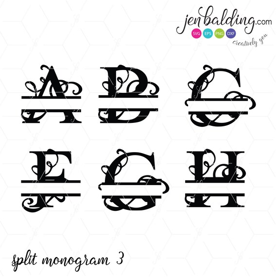 Split Letter Monogram G SVG Files for Silhouette