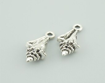 20pcs 21x11x6mm Antique Silver Conch Charm Pendants ZJ12300
