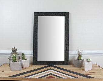 Black wall mirror | Etsy