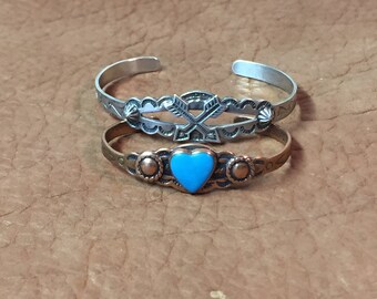 Two Vintage Child Bracelets- Copper & Alpaca