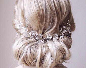 Pearl Hair Vine Pearl And Crystal Wedding Hair Piece Pearl Wedding Hair Vine Bridal Hair Piece Pearl Bridal Hair Vine