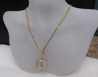 Necklace gold and murano glass