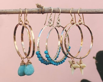 shark teeth hoop earrings