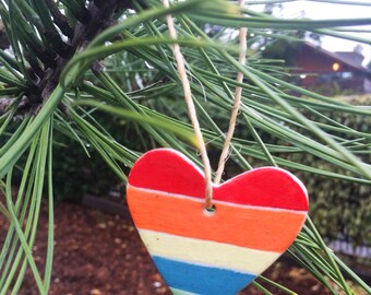 Heart Ceramic Christmas Ornament