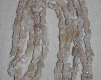 Quartz, Rough Druzy Quartz, Moroccan Quartz, Druzy Quartz, Quartz Nuggets,Semi Precious, Full Strand, 10-16 mm, AdrianasBeads
