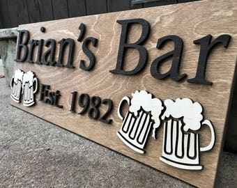 Personalized Bar Sign Wooden Sign Gift Custom Wood Sign Personalized Wood Sign Cabin Man Cave Pub Personalized Bar Sign Wooden Sign Gift Custom Wood Sign Personalized Wood Sign Cabin Man Cave Pub