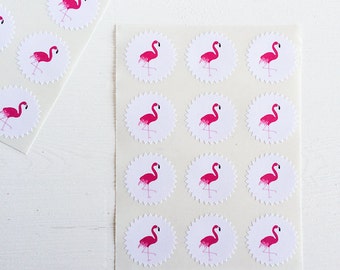 tiny starburst stickers - pink flamingo | envelope seals