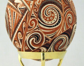 Ostrich Egg Stand - Elegant Gold