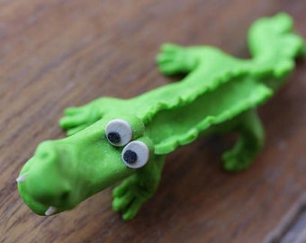Yourik alligator, crocodile decoration in fimo