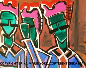 Secrets Secrets Original Painting by Erika York 22 in. by 28 in. Canvas