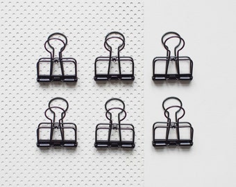 6 Black Bulldog Wire Clips, Foldback Clips, Metal Clips, gold clips