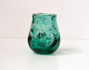 Reduced Price - Emerald Green Art Glass Vase