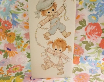 Vintage photo album Buttons & Bo by Beatrice button 1974 Hallmark cards INC flip photo 10×5 inches