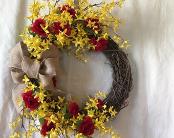 Forsythia Wreaths - Spring Wreaths - Front Door Wreaths - Spring Door Wreaths - Spring Wreaths for Front Door - Front Door Wreath for Spring