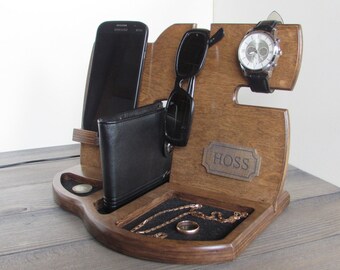 Desk Organizer Docking Station Charging Station Phone Stand Gifts for Dad Fathers Day Gift Mens birthday gift for husband Gift for Men tech