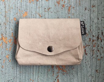 Faux leather coin pouch coin wallet small coin purse vegan purse leather look leather paper snappap travel pouch vegan leather byMlous boho