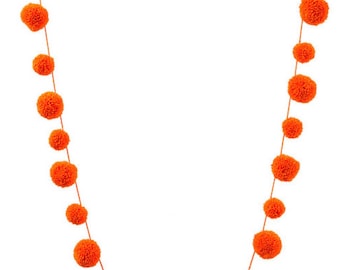 Neon orange pompom garland