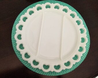 Milk glass serving tray